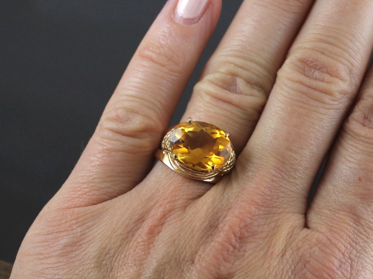 Gold And Citrine Ring-photo-3