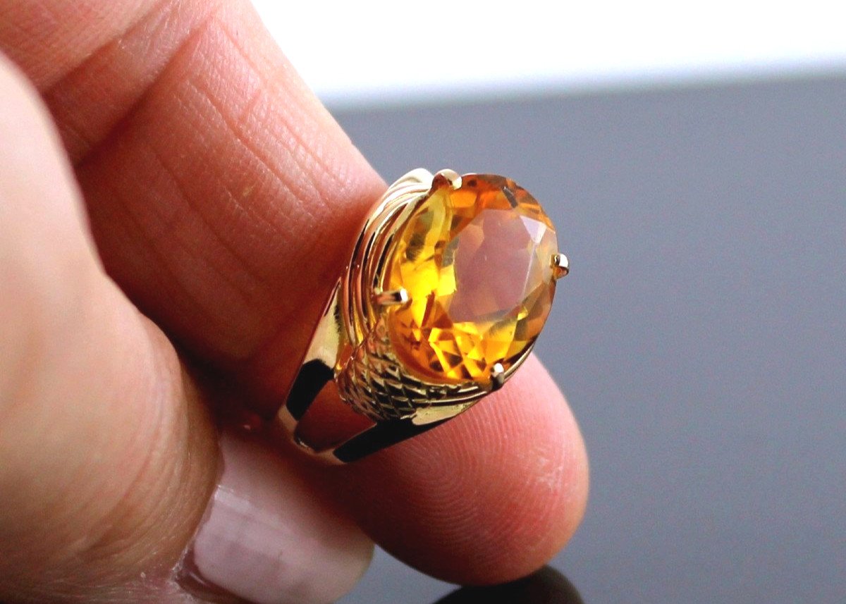 Gold And Citrine Ring