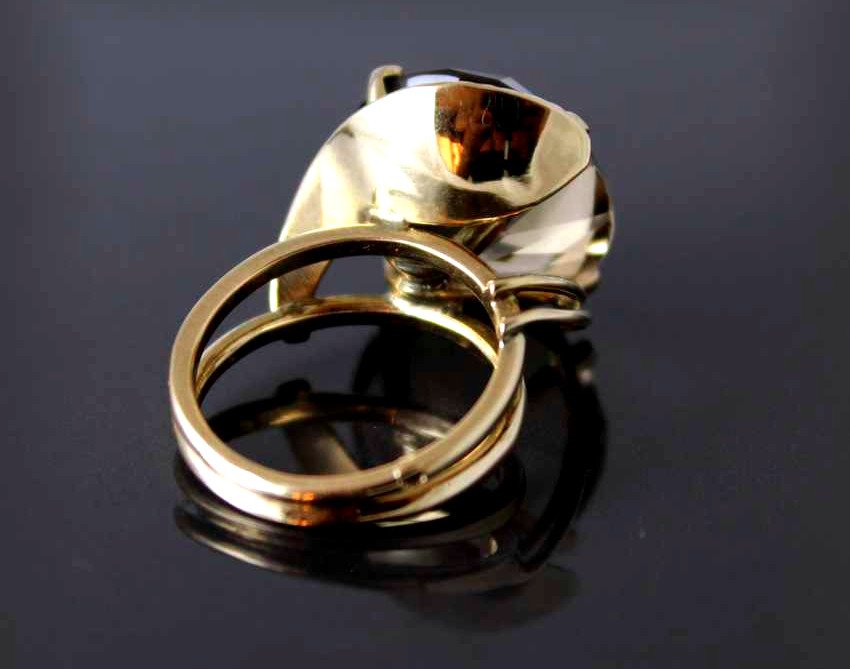 Gold And Smoky Quartz Ring-photo-1