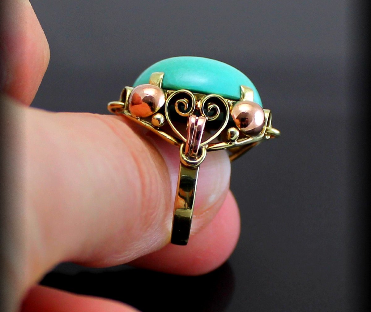 Gold And Turquoise Ring-photo-2