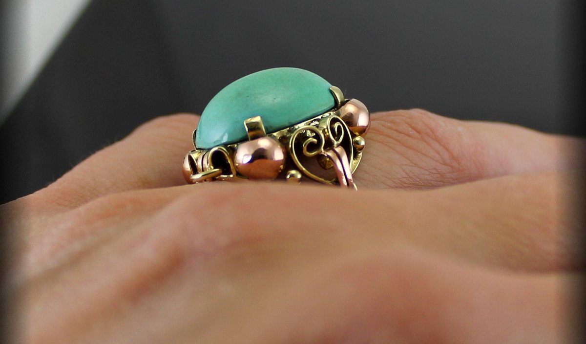 Gold And Turquoise Ring-photo-3