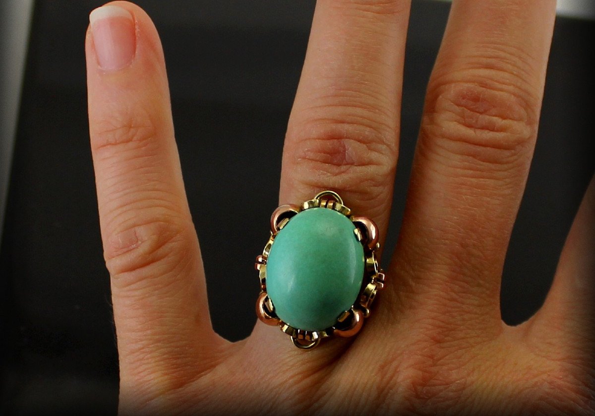 Gold And Turquoise Ring-photo-5