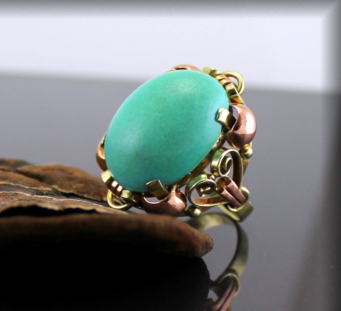 Gold And Turquoise Ring