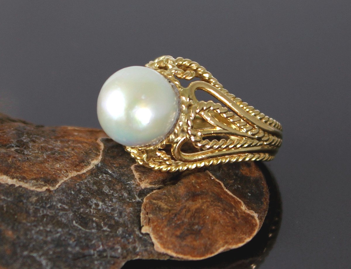 Gold And Akoya Cultured Pearl Ring