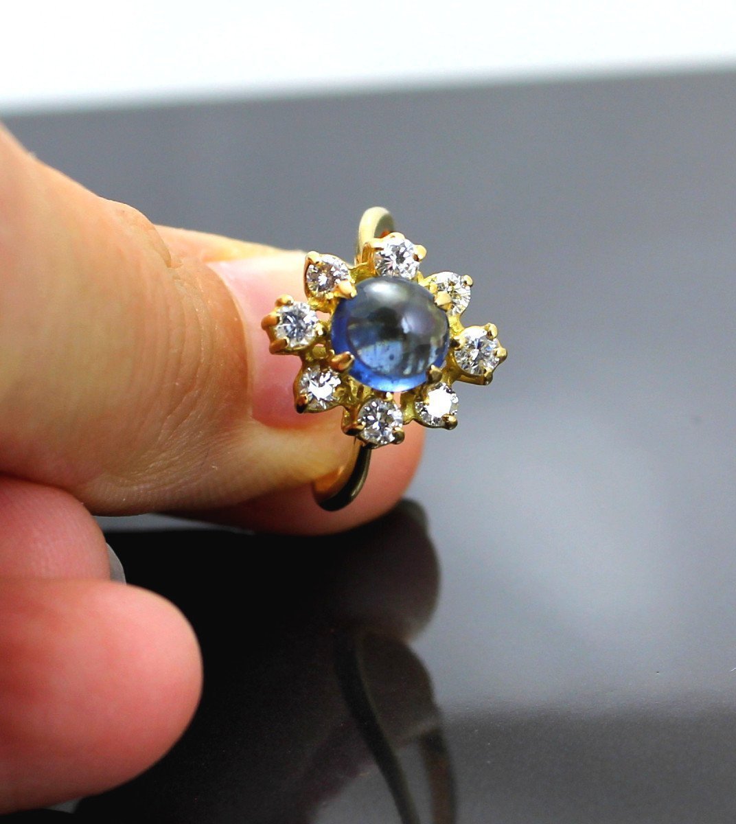 Bague Or, Saphir Et Diamants-photo-1