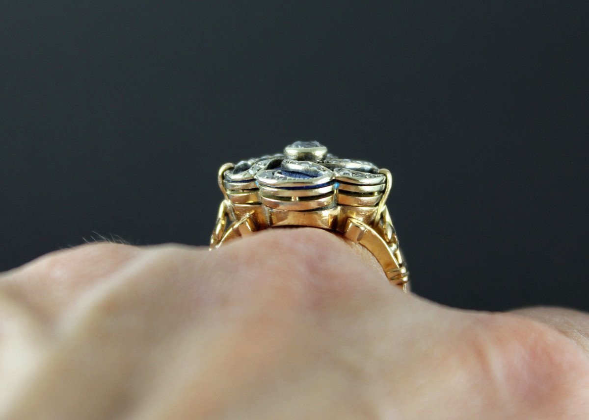 Gold, Diamond And Enamel Ring-photo-3