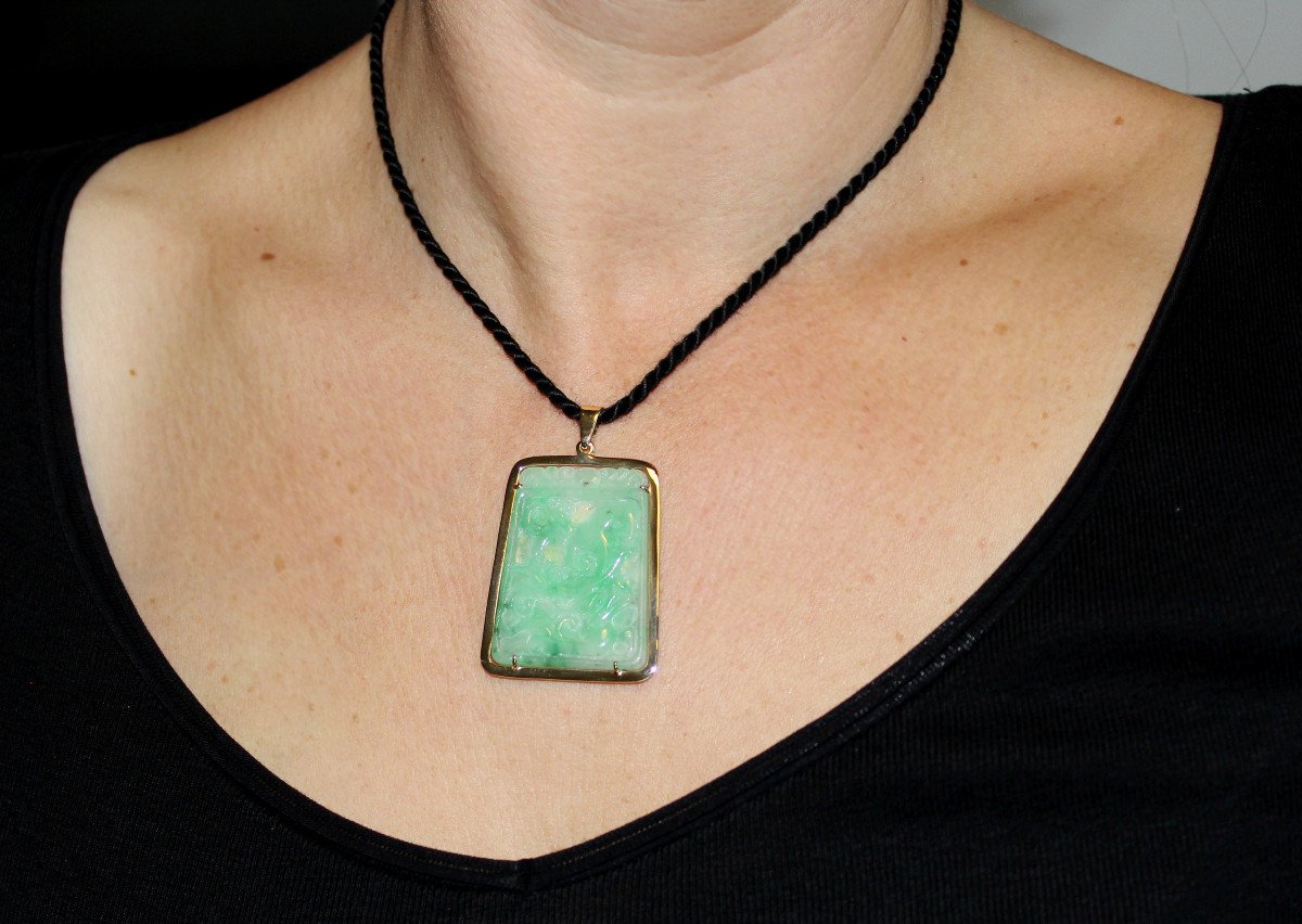 Pendentif Or Et Jade-photo-1