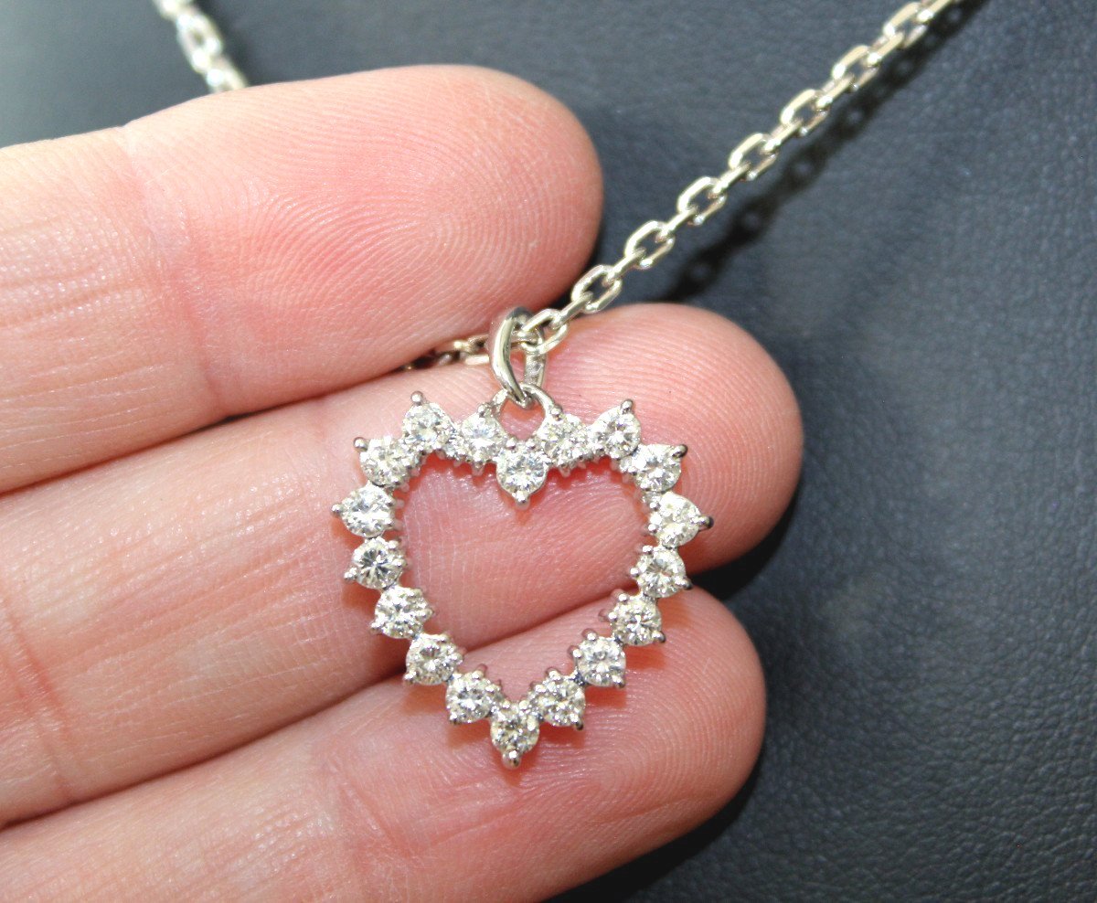 Gold And Diamond Heart Pendant (+1 Ct) - 2 X 2 Cm