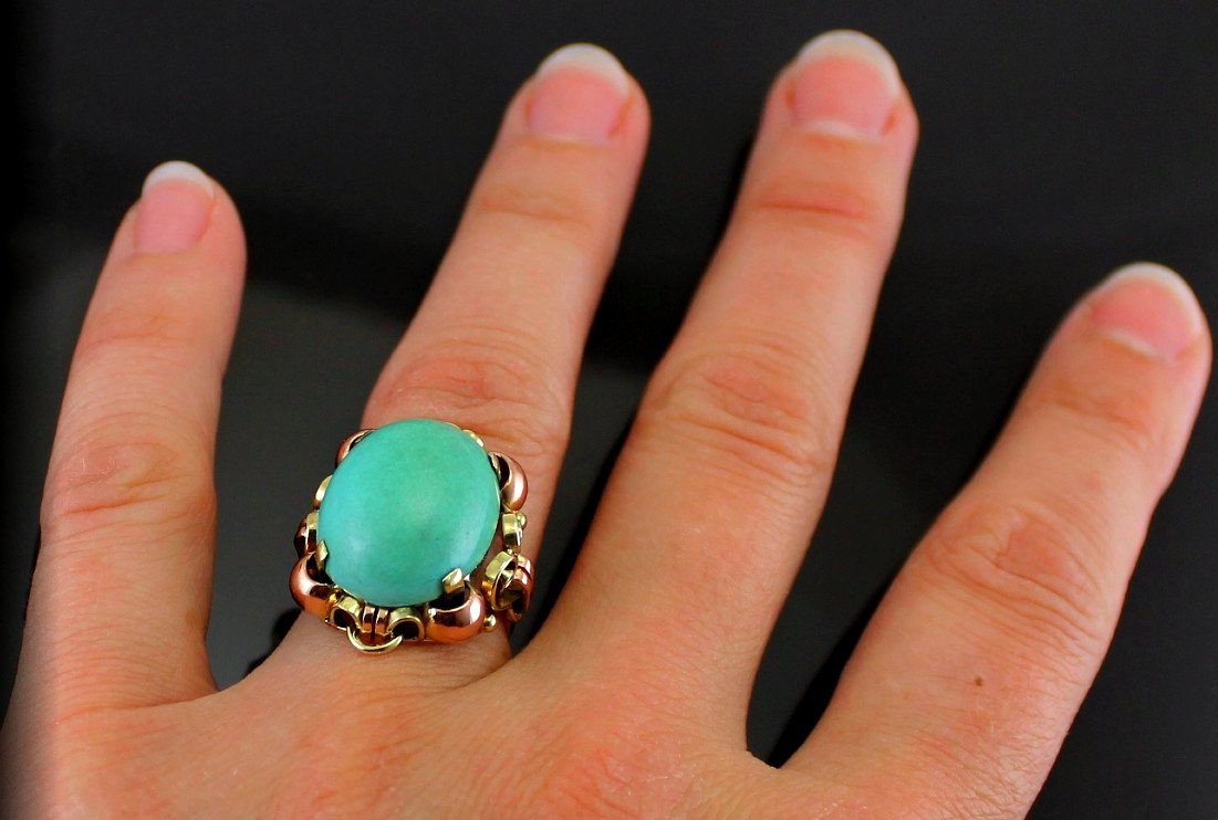 Bague Or Et Turquoise-photo-5