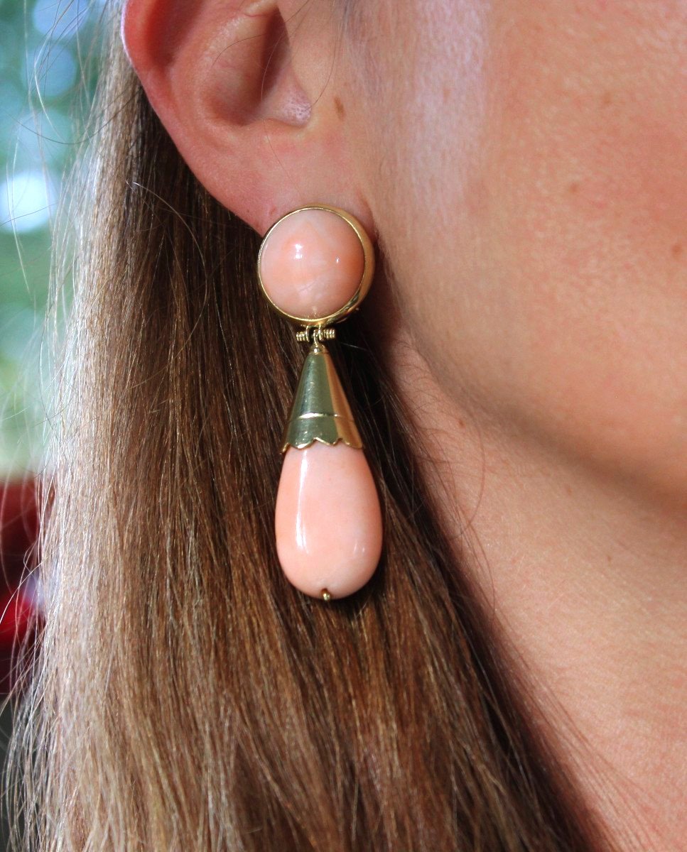 Boucles Or Et Corail Peau D 'ange-photo-2