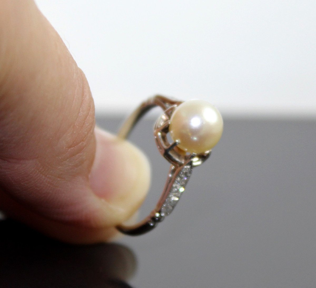 Platinum, Diamond And Akoya Pearl Ring-photo-4