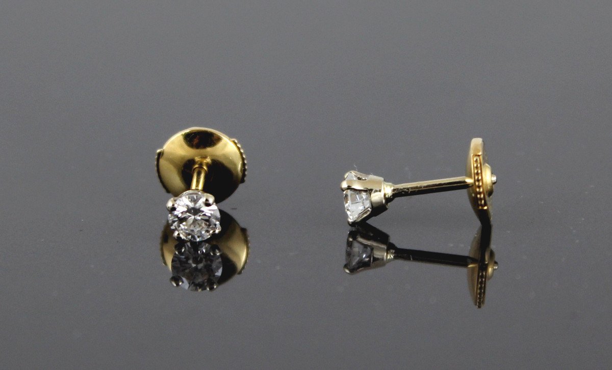 Puces d'Oreilles Or Et Diamant-photo-3