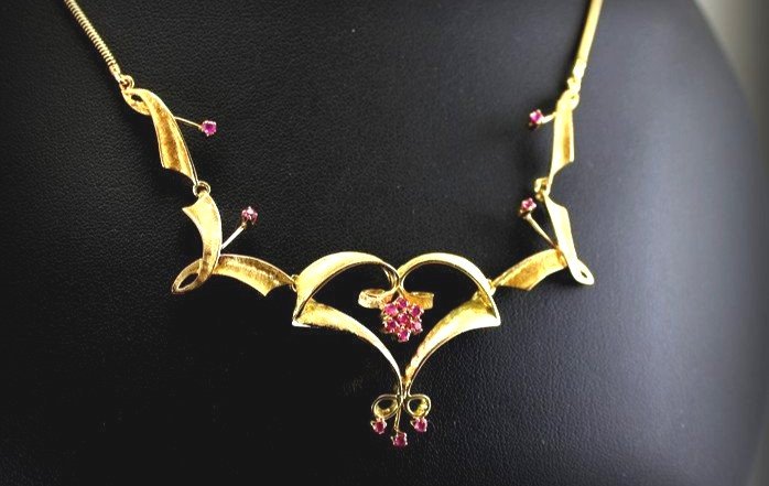 Gold And Ruby Necklace -17 G-photo-3