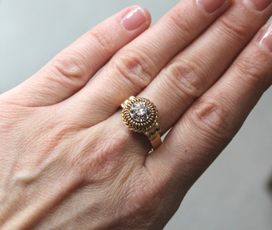 Bague Or, Platine Et Diamant-photo-3