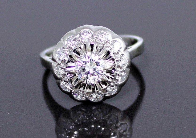 Bague Or Et Diamants (+ 0.50 Ct Centre)-photo-3