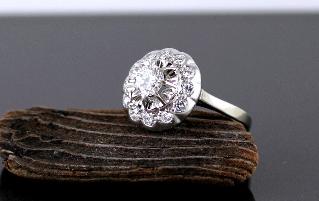 Bague Or Et Diamants (+ 0.50 Ct Centre)