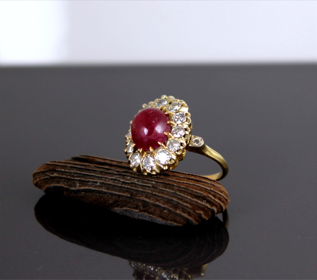 Bague Or, Rubis Et Diamants