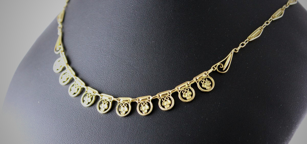 Gold Necklace - 16 G - Circa 1900