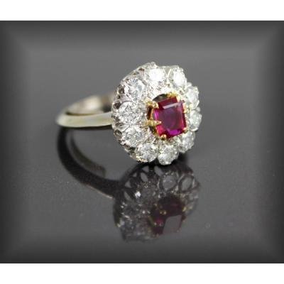 Bague Rubis Non Chauffé Certifié-diamants-photo-3