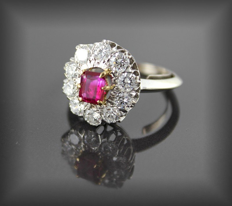 Bague Rubis Non Chauffé Certifié-diamants