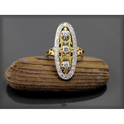 Ring Marquise Gold And Diamonds-photo-2