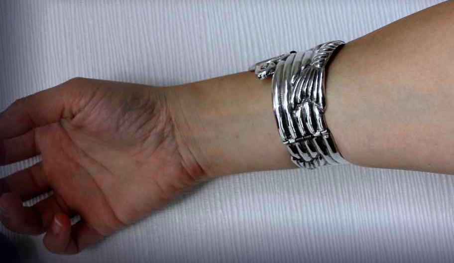 Bracelet En Argent  Signé 1935/1945-photo-5