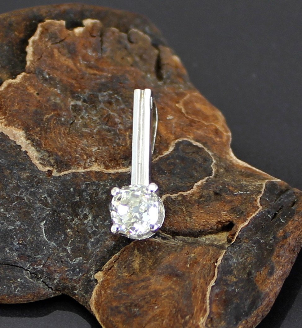 Pendentif Or Blanc Et Diamant +/- 0.52 Ct-photo-4