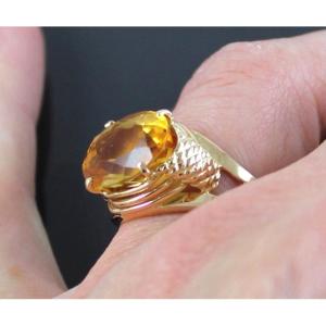 Bague Or Et Citrine