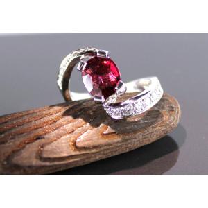 Gold, Garnet And Diamond Ring - Never Worn