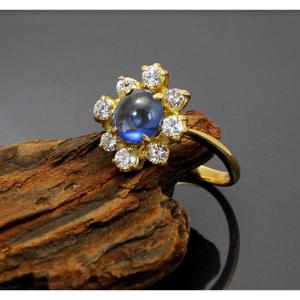 Gold, Sapphire And Diamond Ring