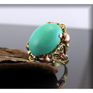 Gold And Turquoise Ring