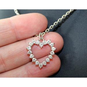 Gold And Diamond Heart Pendant (+1 Ct) - 2 X 2 Cm