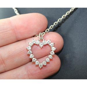 Pendentif Coeur Or Et Diamants (+1 Ct) - 2 X 2 Cm