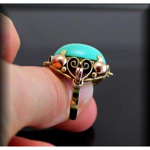 Gold And Turquoise Ring