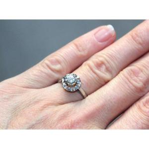 Gold And Platinum Solitaire - Diamond 0.60 Ct