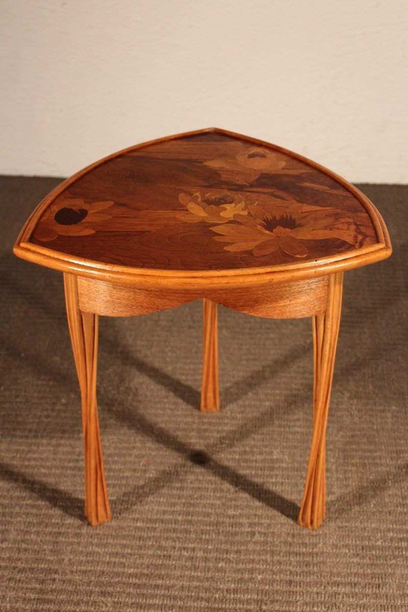  Low Art Nouveau Pedestal Table By L. Majorelle.