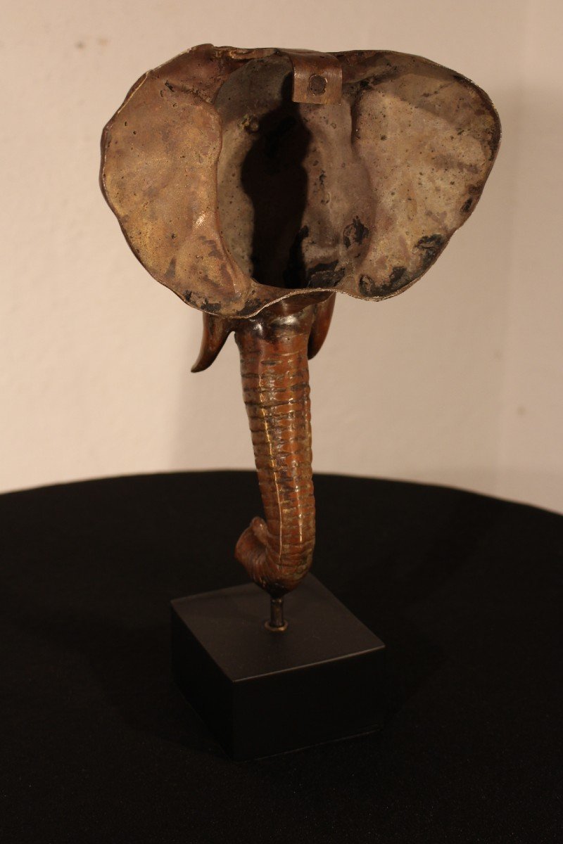  Elephant Head In Bronze-photo-4