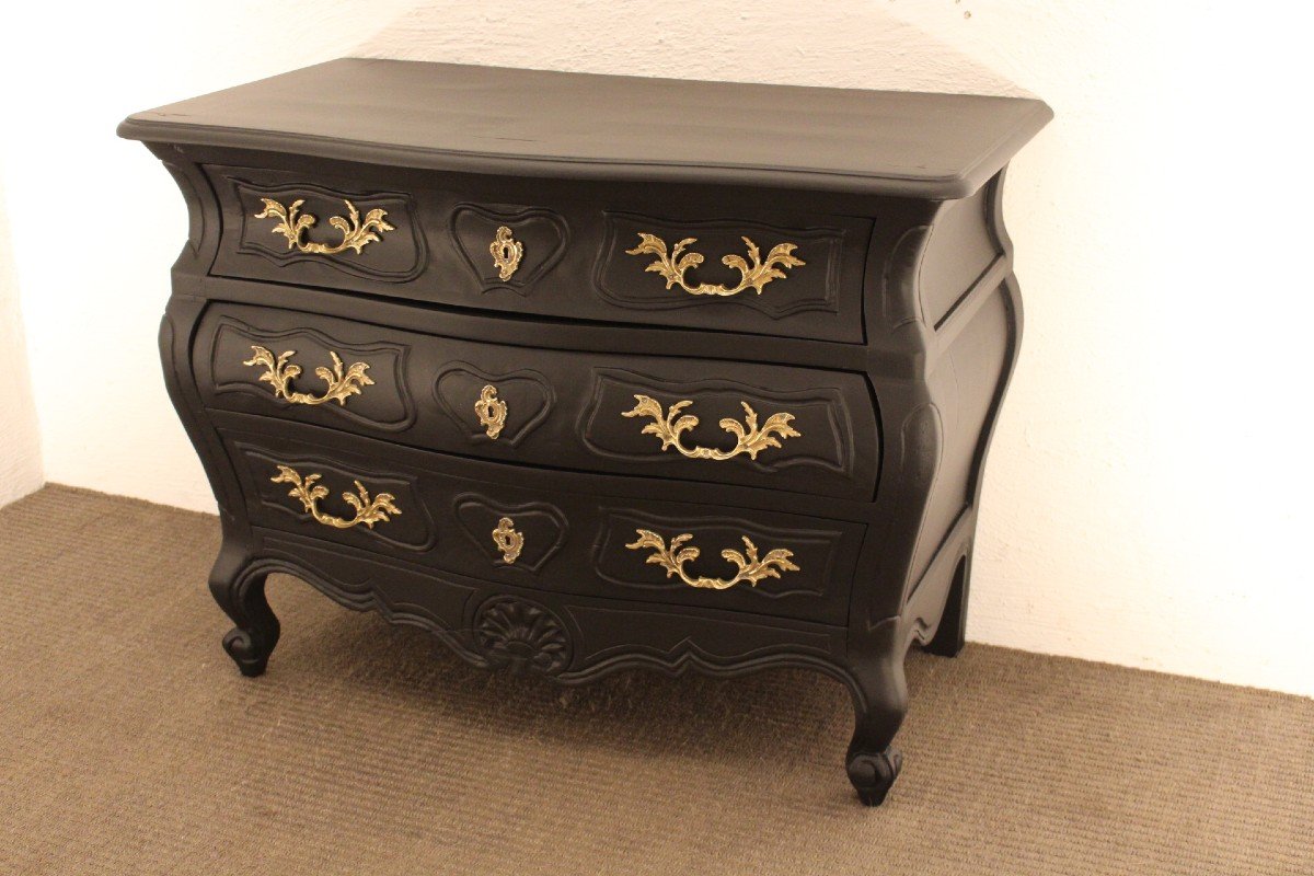 Commode Louis XV Noire-photo-2