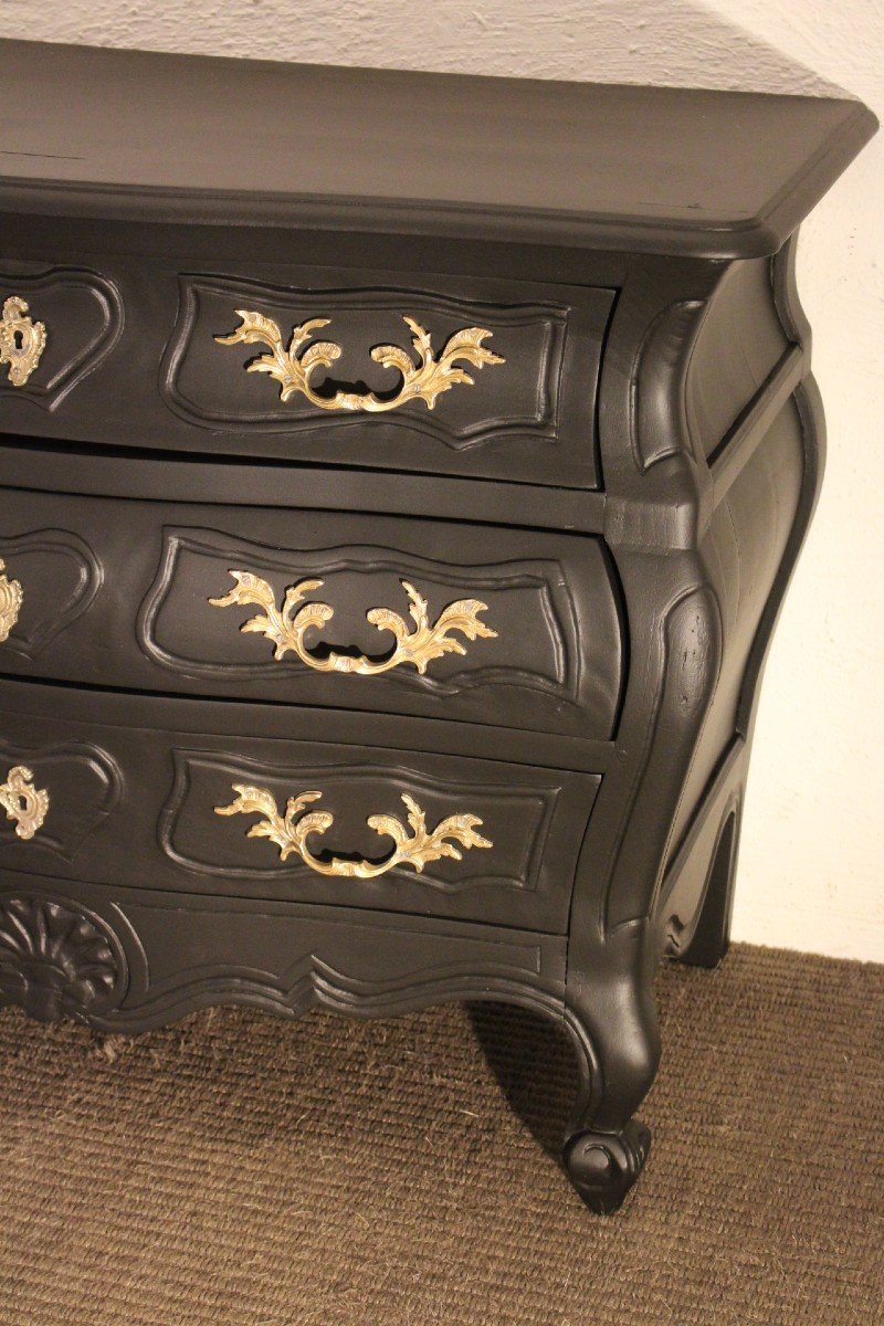 Commode Louis XV Noire-photo-3