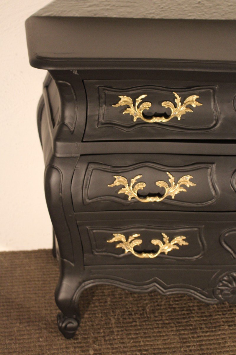 Commode Louis XV Noire-photo-4