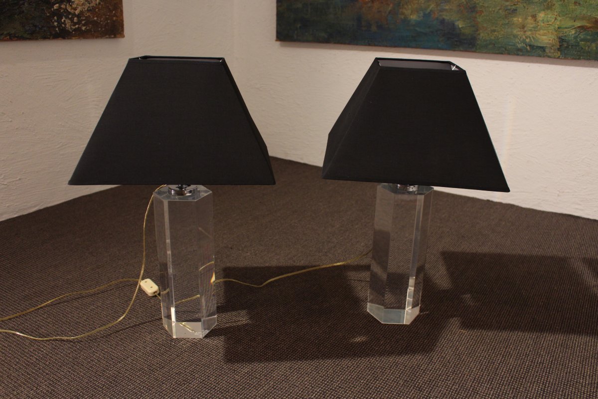 Paire De Lampes En Plexi