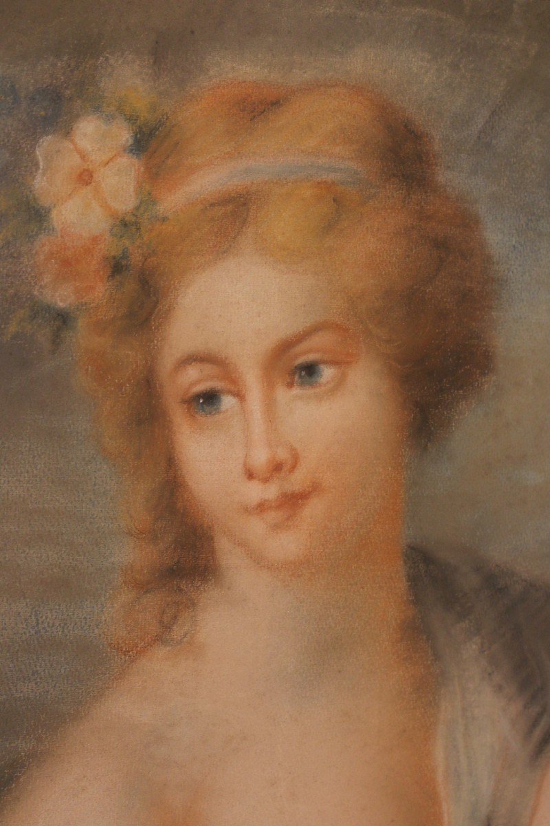 Pastel Of Woman 18 Eme Century-photo-3