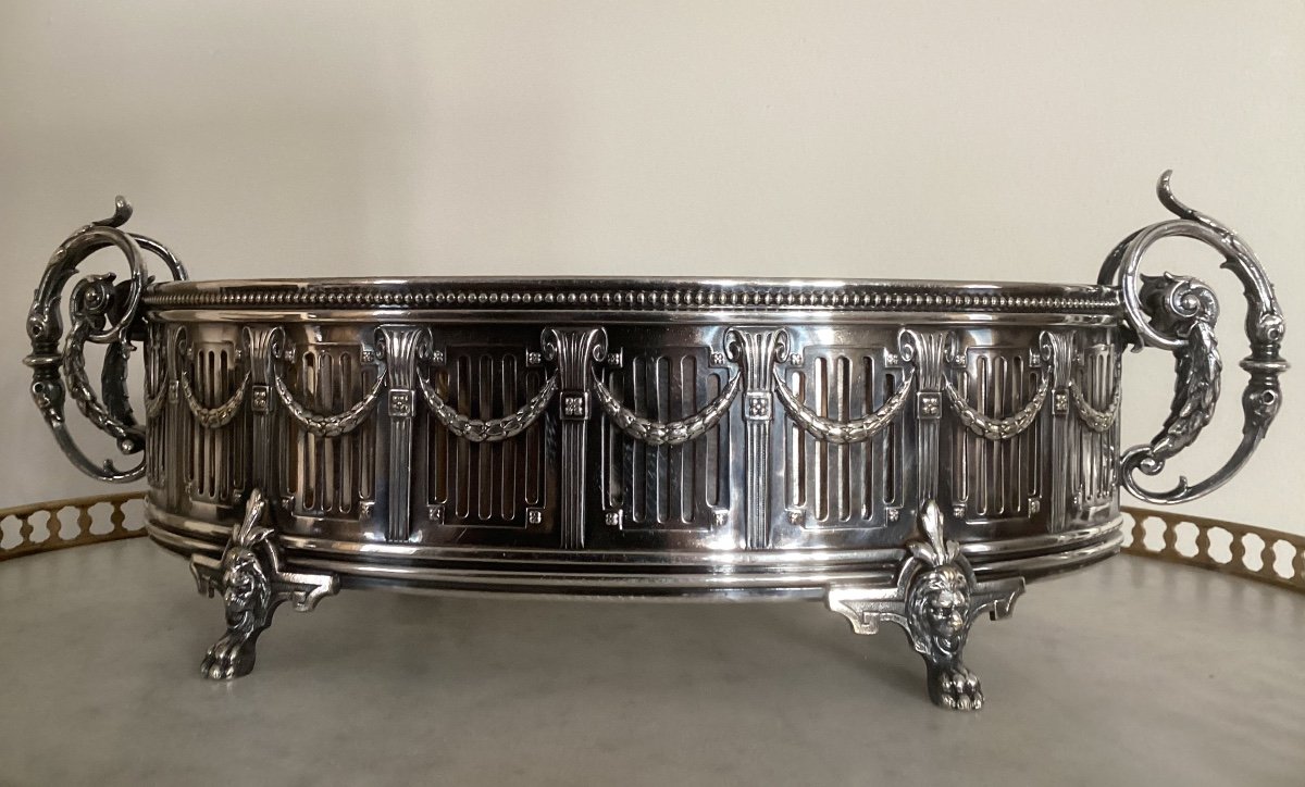 Louis XVI Style Silver Metal Planter