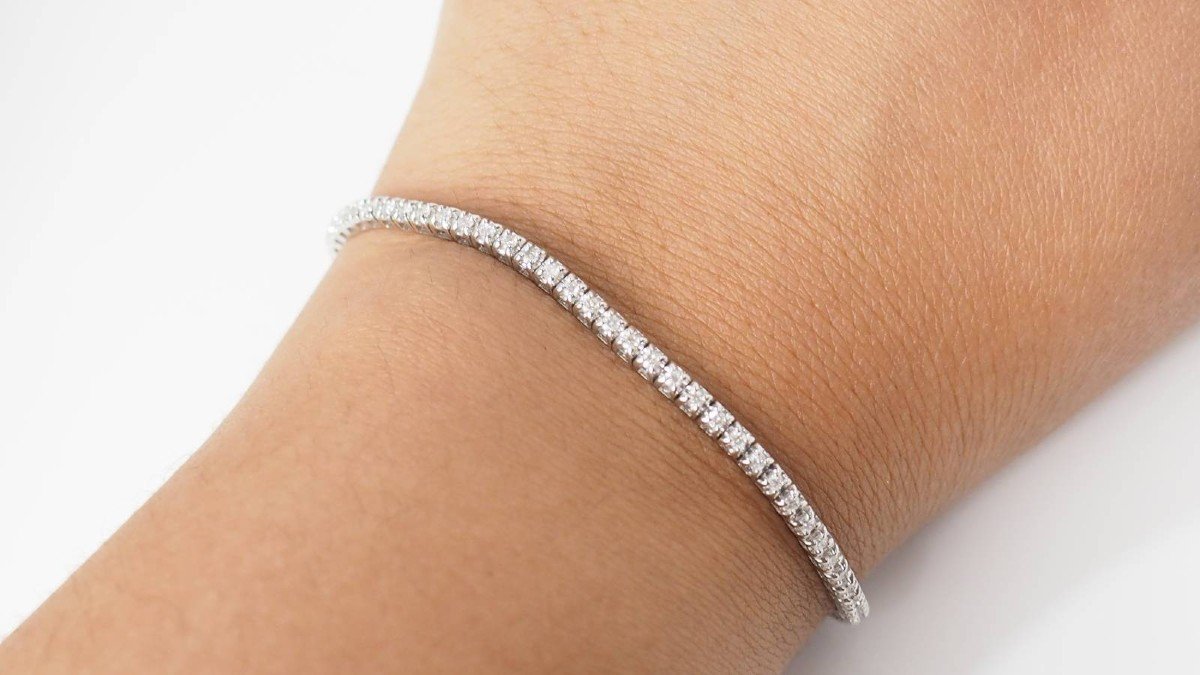 River Bracelet In White Gold And 1ct Diamonds-photo-3