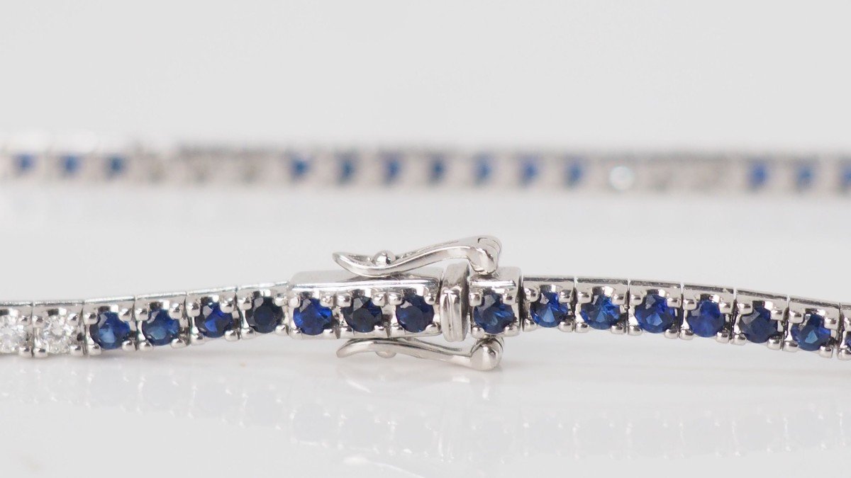 Bracelet In White Gold Sapphires And Diamonds-photo-1