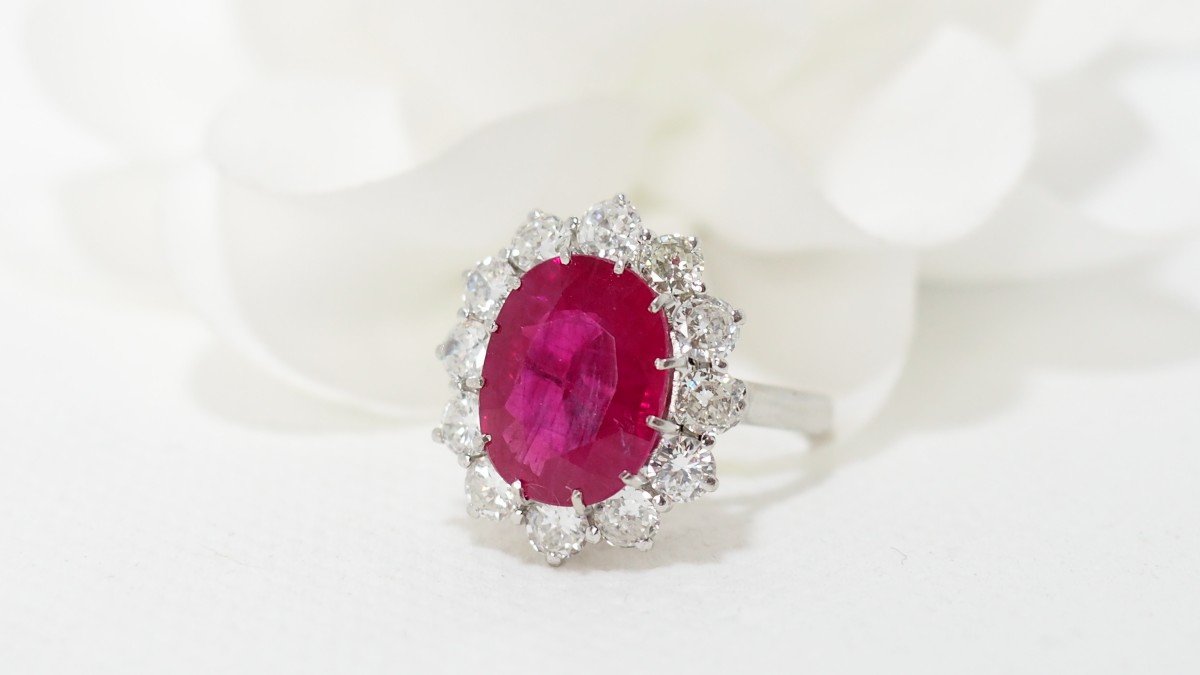 Entourage Ring In Platinum, Rubies And Diamonds-photo-3