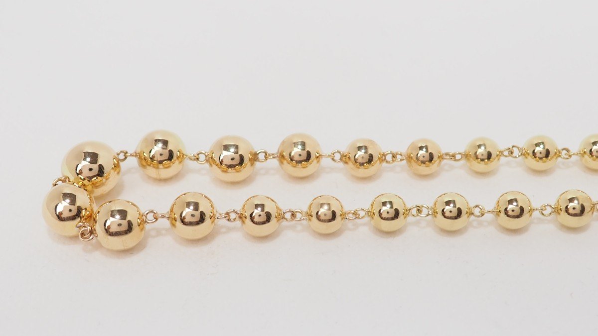 Falling Marseillais Balls Necklace In Yellow Gold-photo-1