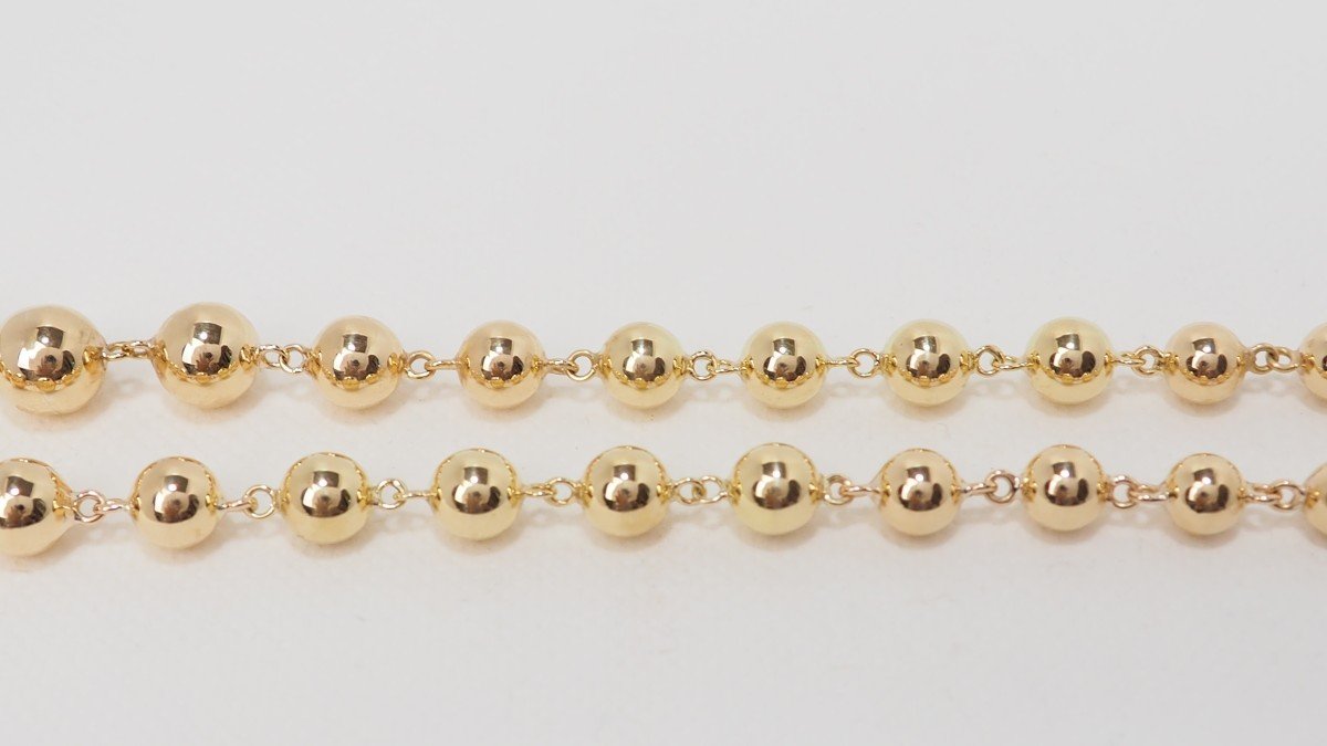 Falling Marseillais Balls Necklace In Yellow Gold-photo-2