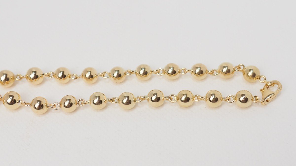 Falling Marseillais Balls Necklace In Yellow Gold-photo-3