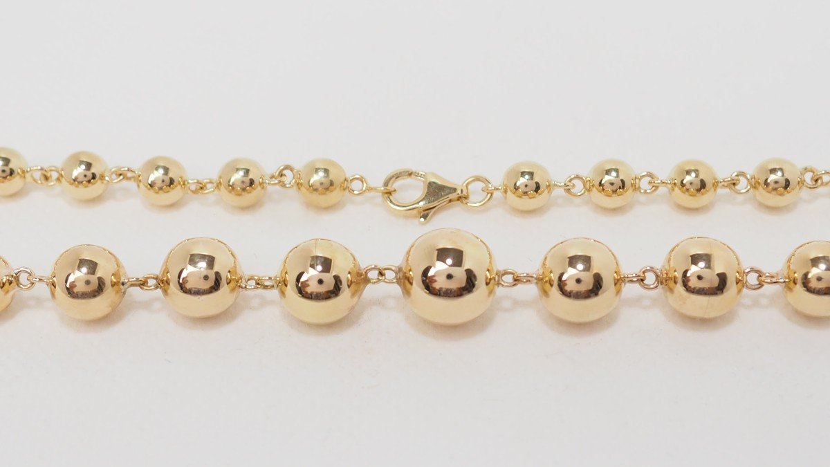 Falling Marseillais Balls Necklace In Yellow Gold-photo-4
